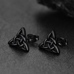 Trinity Celtic Knot Stud Earrings For Men