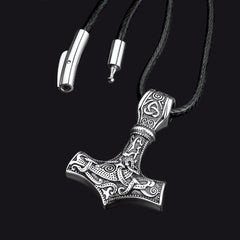 Nórdico Viking Thors Martelo Colar Mjolnir Pingente Masculino