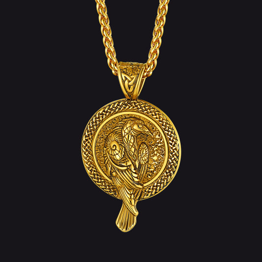 Colar Viking Odins Raven com pingente masculino