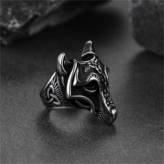 Anel Viking Celtic Wolf de Aço Inoxidável Masculino