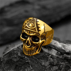 Anel de caveira Eye Providence masculino
