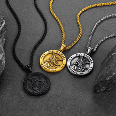 Colar com pingente de Arcanjo São Miguel Masculino