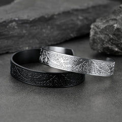 Pulseira de joia viking gravada, pulseira de árvore celta da vida