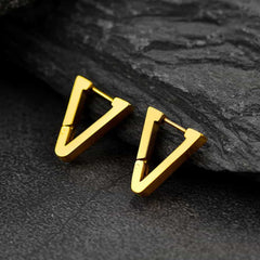 Brincos de argola triangulares clássicos para homens e mulheres