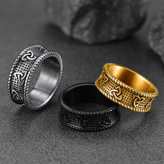 Anel masculino Viking Celtic Knot de aço inoxidável