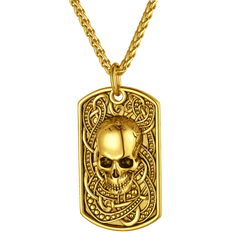 Gothic Totenkopf Dog Tag Anhänger Halskette Herren