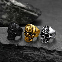 Anel de caveira Eye Providence masculino