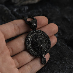 Viking Odins Raven Pendant Necklace Men