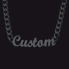 Colar de corrente gargantilha com placa de identificação personalizada para mulheres de 18 polegadas