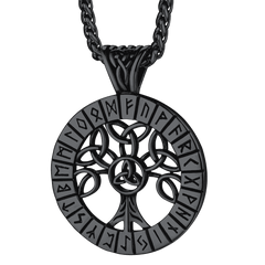 Colar Amuleto Masculino Árvore da Vida Runa Viking Nórdica