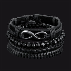 Infinite Woven Cuff Rope Leather Bracelet