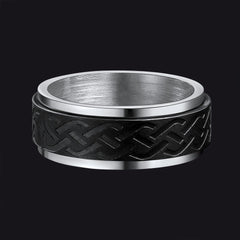 Anel giratório com nó celta para homens