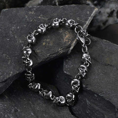 Gothic Linked Chain Skull Bracelet