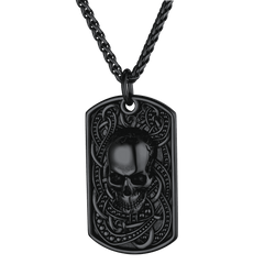 Gothic Totenkopf Dog Tag Anhänger Halskette Herren