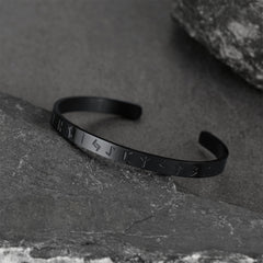 Norse Viking Runes Bangle Cuff Bracelet