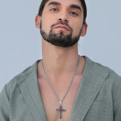 Colar com pingente de cruz celta dos Cavaleiros Templários para homens e mulheres