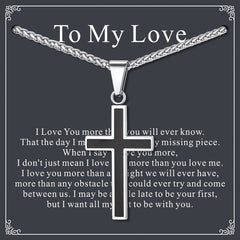 Colar de cruz de esmalte preto cristão para homens e mulheres