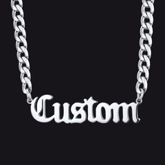 Colar de corrente gargantilha com placa de identificação personalizada para mulheres de 18 polegadas