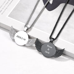 Colar com imagem de asas de anjo personalizadas, presente memorial para homens e mulheres