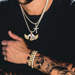 Colar com imagem de asas de anjo personalizadas, presente memorial para homens e mulheres