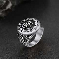 Ägyptischer Horusauge Ra Siegelring Ankh Herren