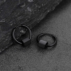 Punk Hexagon Piercing Hoop Earrings For Men