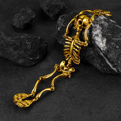 Pulseira de esqueleto de caveira em aço inoxidável casaivy