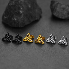 Trinity Celtic Knot Stud Earrings For Men