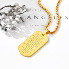 Colar com placa de identificação para cachorro Arcanjo São Miguel Masculino