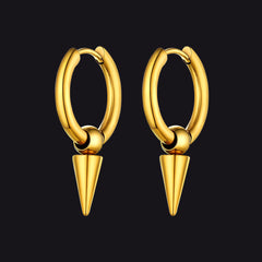 Punk Spike Huggie Hoop Earrings for Men Women
