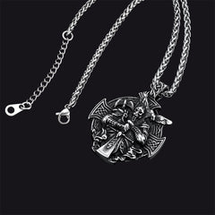 Colar com pingente de cruz de Odin Viking nórdico masculino