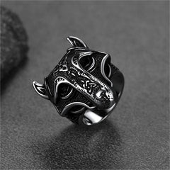 Anel Viking Celtic Wolf de Aço Inoxidável Masculino