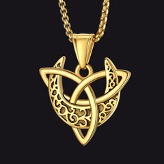 Colar masculino com nó celta da trindade e deusa da lua