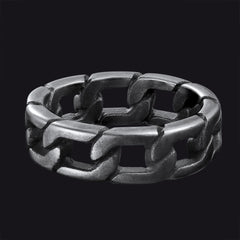 Chunky Cuban Link Chain Ring Men Stainless Steel