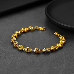 Gothic Linked Chain Skull Bracelet