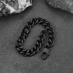 Gothic Heavy Cuban Chain Skull in Stainless Steel Bracelet