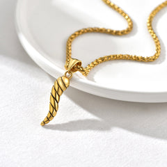 Colar com pingente de chifre italiano Cornicello Amuleto Talismã