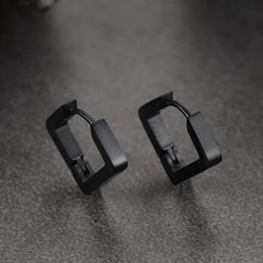 Brincos de argola Huggie quadrados clássicos para homens e mulheres