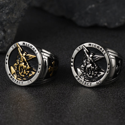 Anel masculino Arcanjo São Miguel Protect US