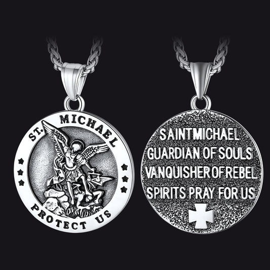 Colar com pingente de Arcanjo São Miguel Masculino