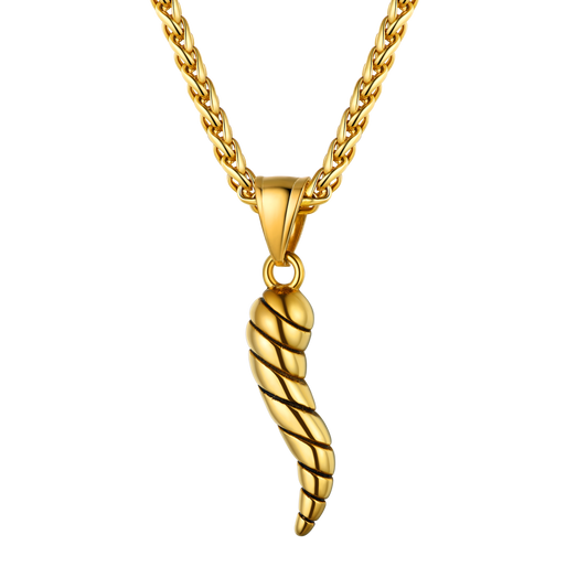 Colar com pingente de chifre italiano Cornicello Amuleto Talismã