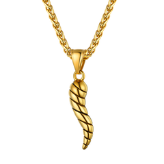Colar com pingente de chifre italiano Cornicello Amuleto Talismã