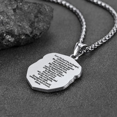 Colar com pingente católico de São Miguel para homens