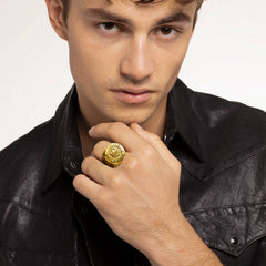 Ägyptischer Horusauge Ra Siegelring Ankh Herren