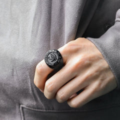 Ägyptischer Horusauge Ra Siegelring Ankh Herren