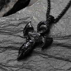 Colar de cruz egípcia Ankh Olho de Horus Masculino