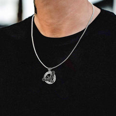 Viking Odins Raven Necklace Men Runes