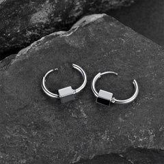 Punk Hexagon Piercing Hoop Earrings For Men