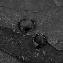 Punk Hexagon Piercing Hoop Earrings For Men