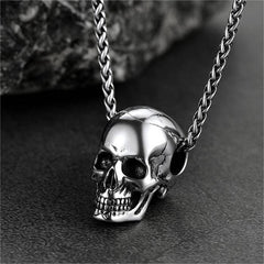 Colar com pingente de caveira gótica masculina
